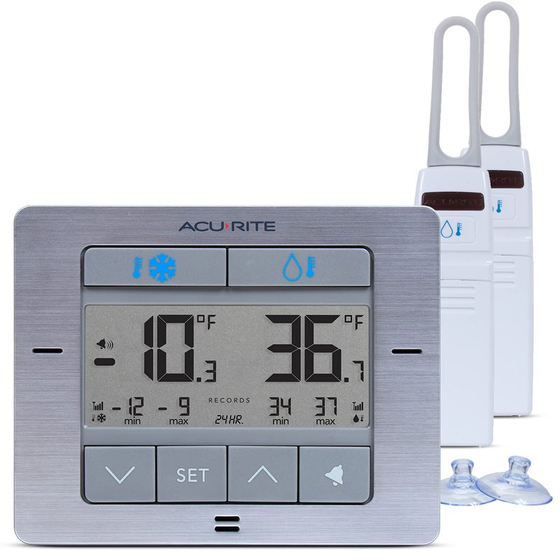 AcuRite Digital Wireless Fridge and Freezer Thermometer with Alarm, Max/Min Temperature for Home and Restaurants (00515M) 4.25" x 3.75" - Image 1